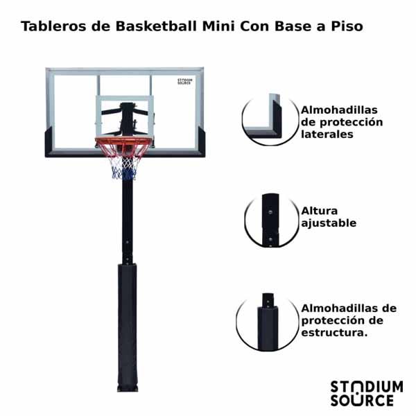 Primero Persuasivo agenda Tablero de basketball con base a piso